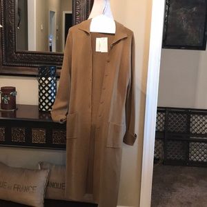 BCBG dark camel long sweater